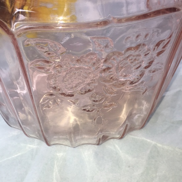 Vintage Anchor Hocking Mayfair pink rose cookie or biscuit Jar 1931-1937 - Picture 3 of 6